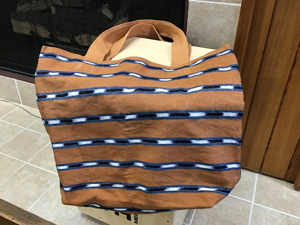 Bag large brown & blue