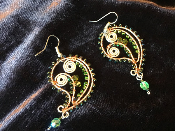 Spiral Earrings green
